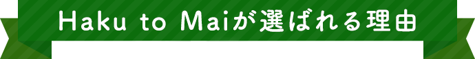 Haku to Maiが選ばれる理由